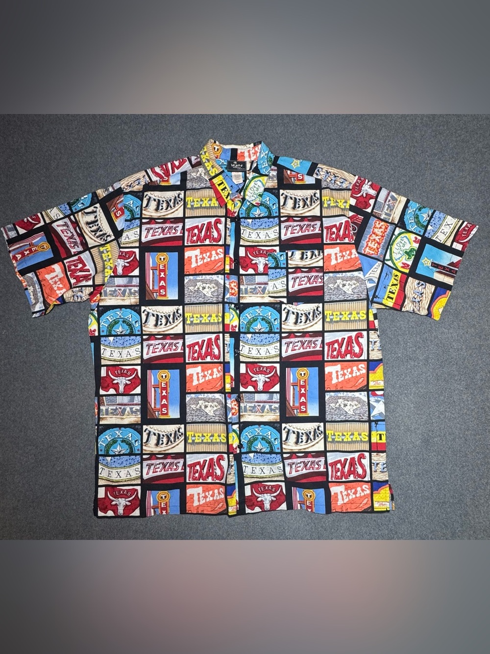 Vintage Island Madness Texas Patchwork Button-Up 3XLT